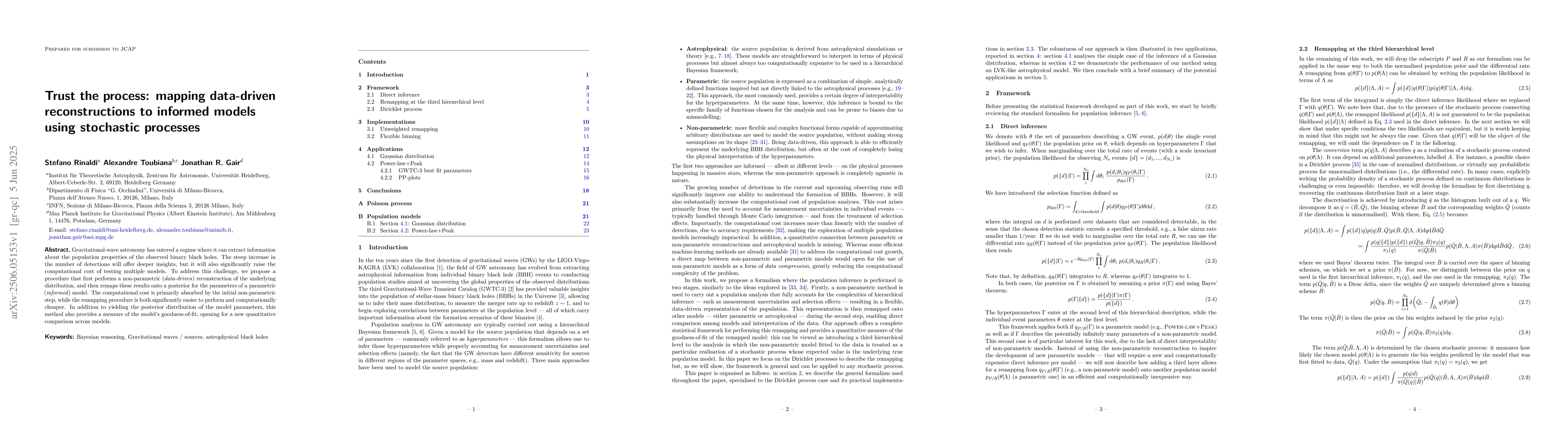 Thumbnail for Trust the process: mapping data-driven reconstructions to informed
  models using stochastic processes