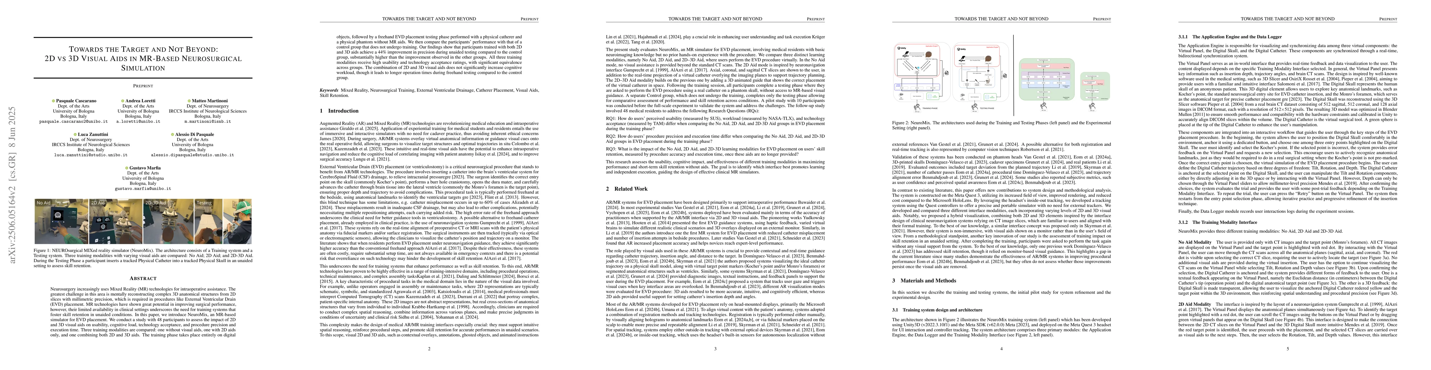 Thumbnail for Towards the target and not beyond: 2D vs 3D visual aids in MR-based
  neurosurgical simulation