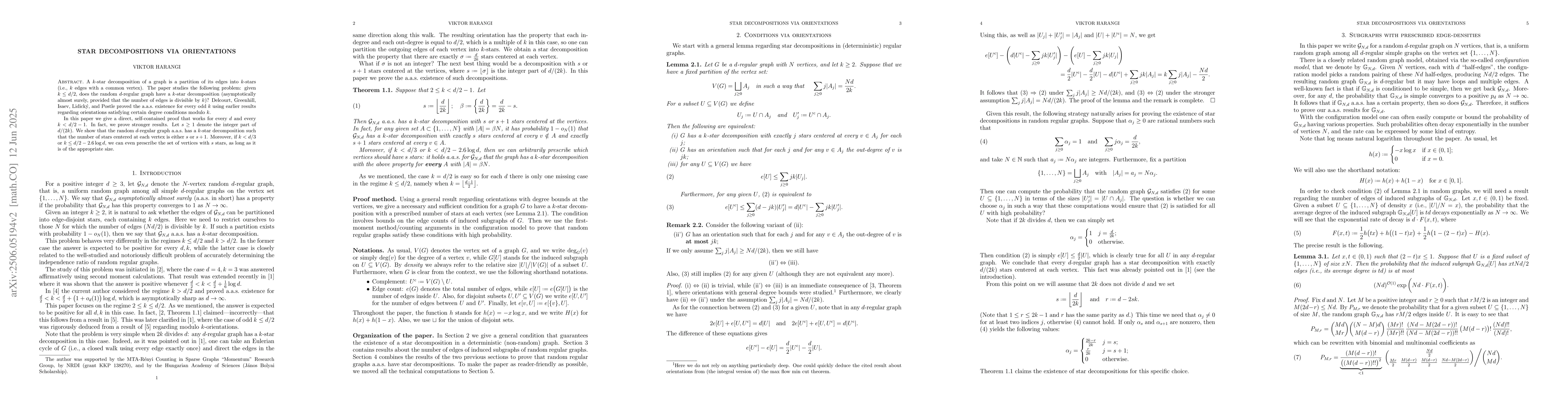 Thumbnail for Star decompositions via orientations