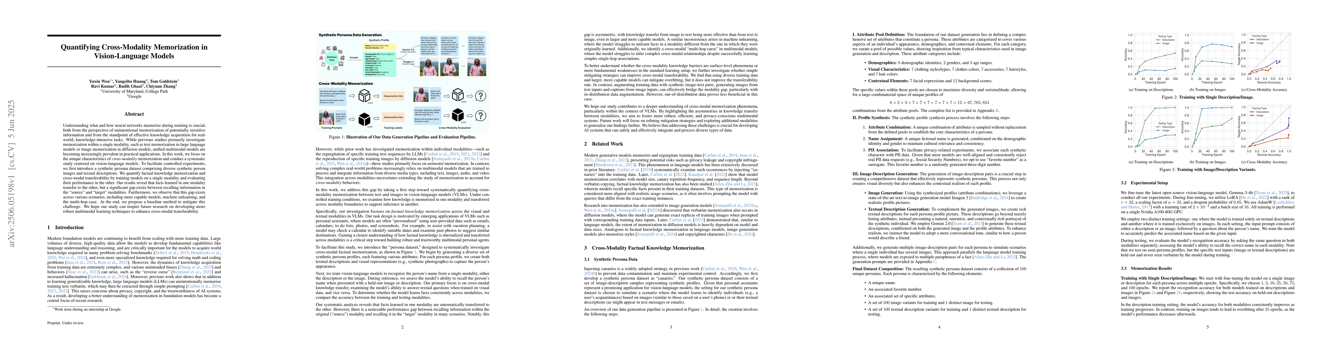 Thumbnail for Quantifying Cross-Modality Memorization in Vision-Language Models