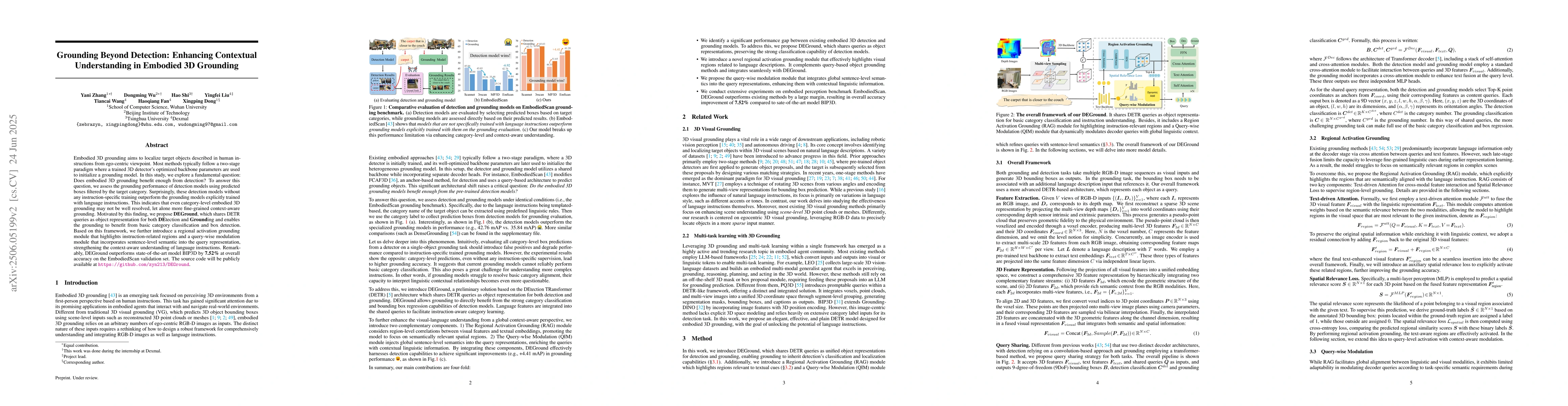 Thumbnail for Grounding Beyond Detection: Enhancing Contextual Understanding in
  Embodied 3D Grounding