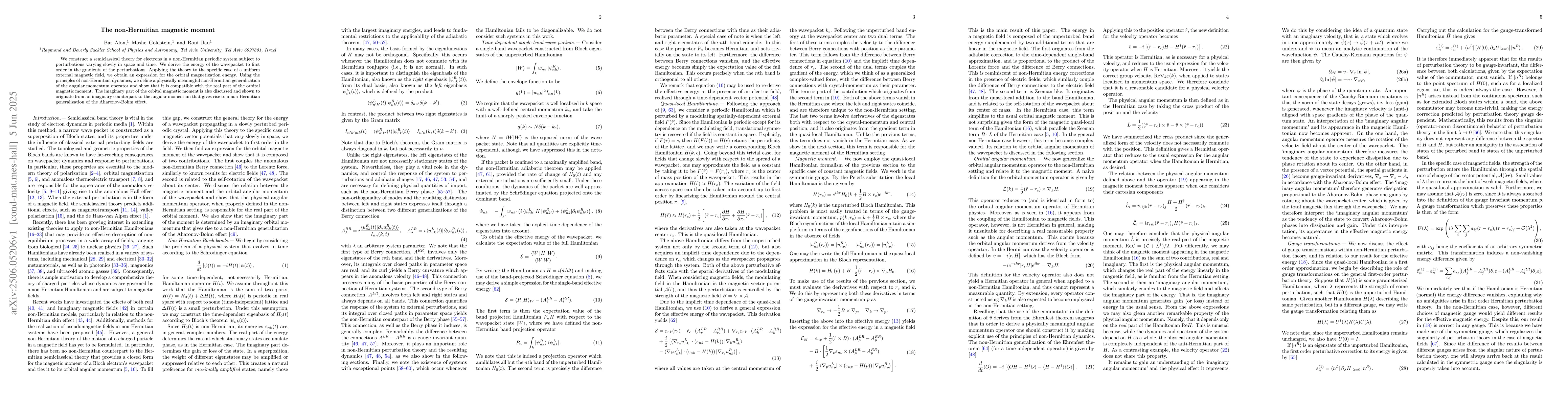 Thumbnail for The non-Hermitian magnetic moment