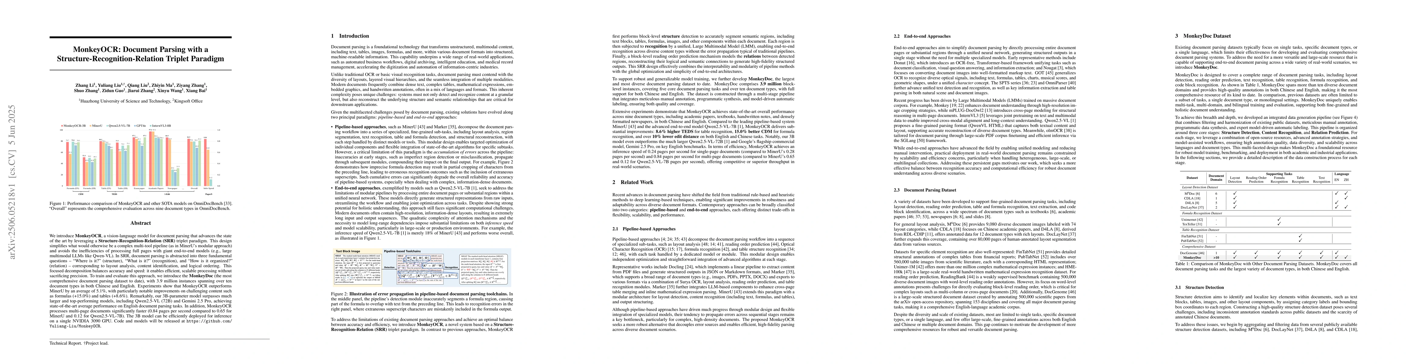 Thumbnail for MonkeyOCR: Document Parsing with a Structure-Recognition-Relation
  Triplet Paradigm