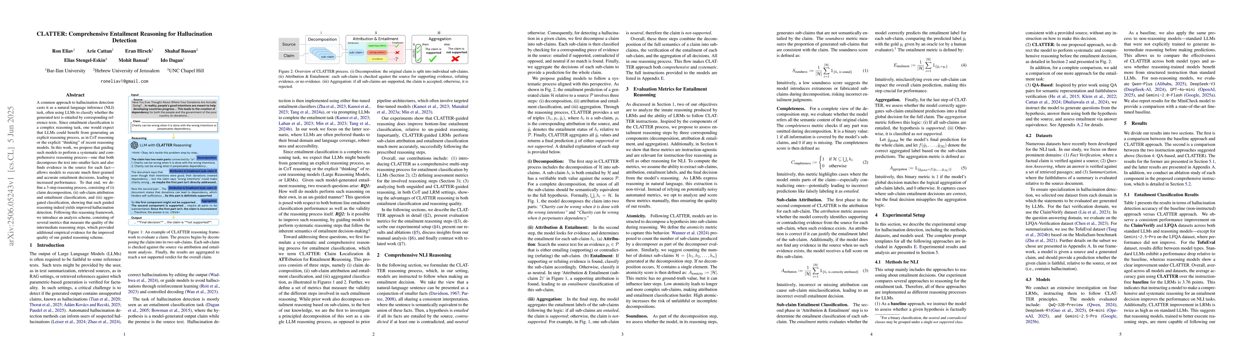 Thumbnail for CLATTER: Comprehensive Entailment Reasoning for Hallucination Detection