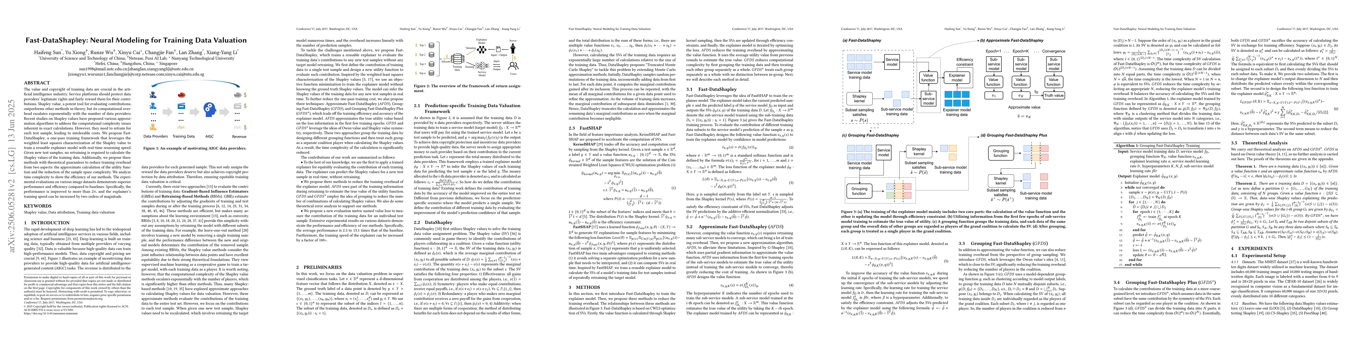 Thumbnail for Fast-DataShapley: Neural Modeling for Training Data Valuation
