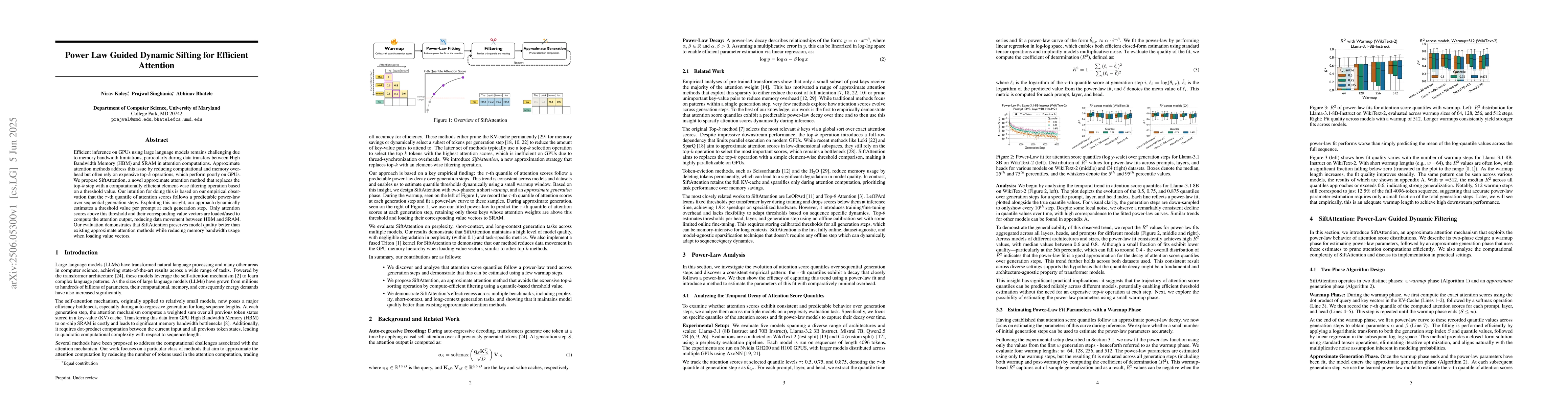 Thumbnail for Power Law Guided Dynamic Sifting for Efficient Attention
