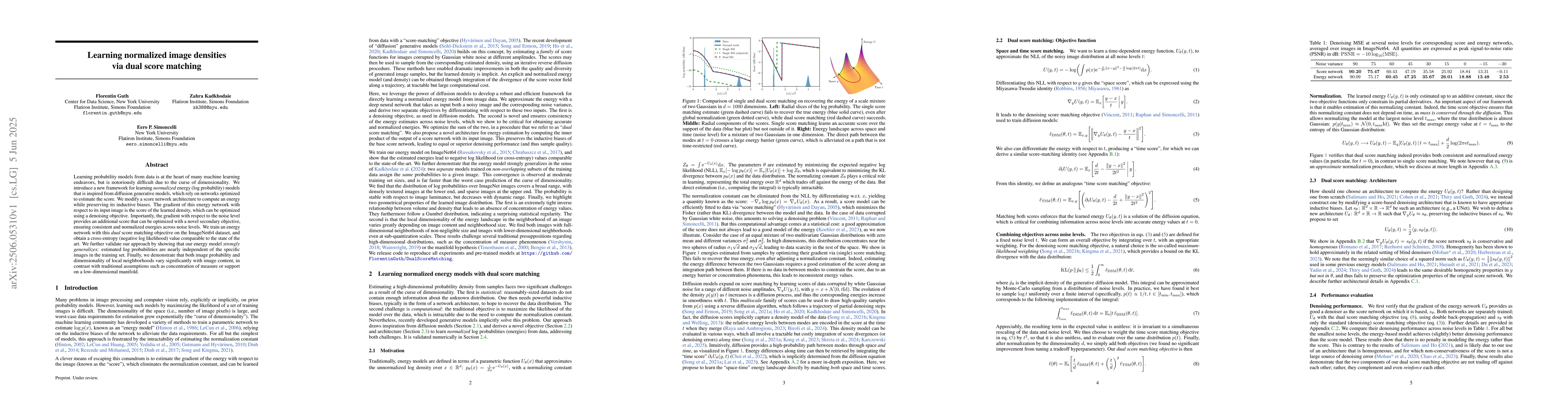 Thumbnail for Learning normalized image densities via dual score matching