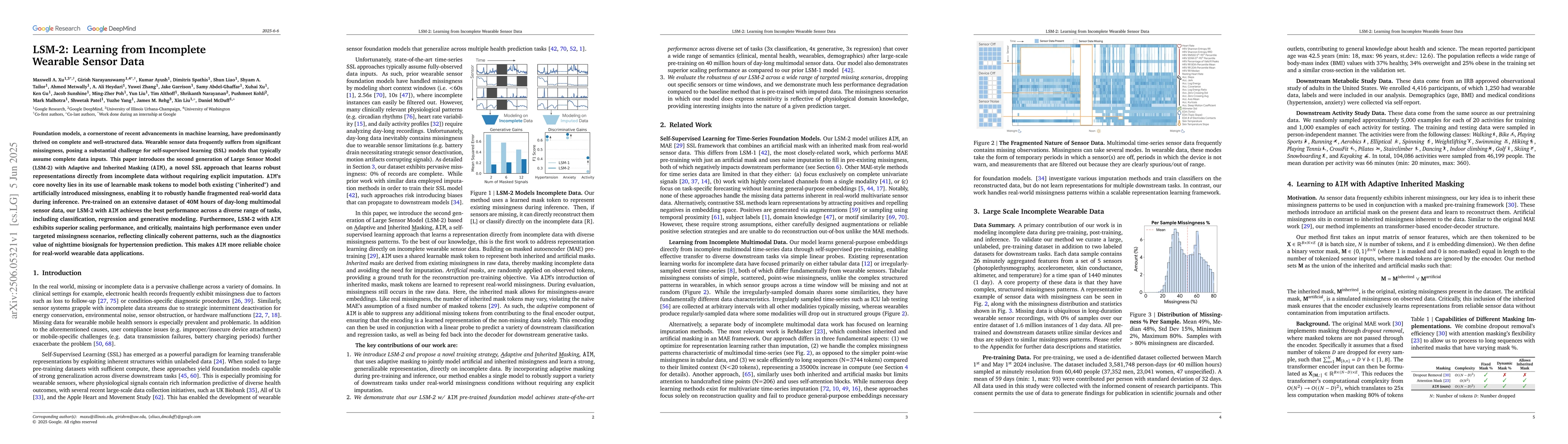 Thumbnail for LSM-2: Learning from Incomplete Wearable Sensor Data