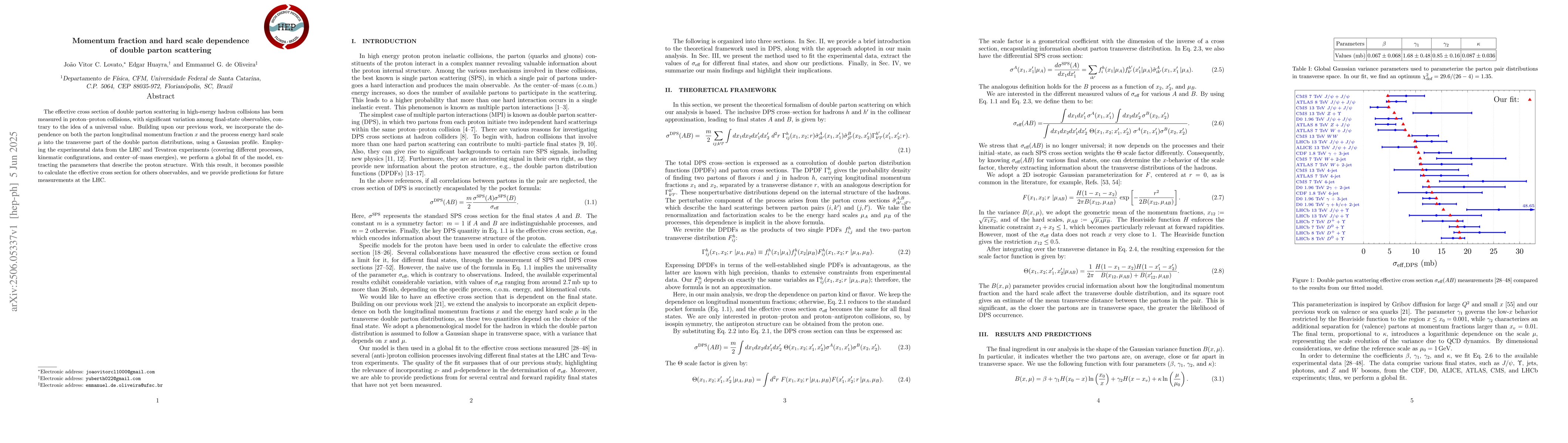 Thumbnail for Momentum fraction and hard scale dependence of double parton scattering