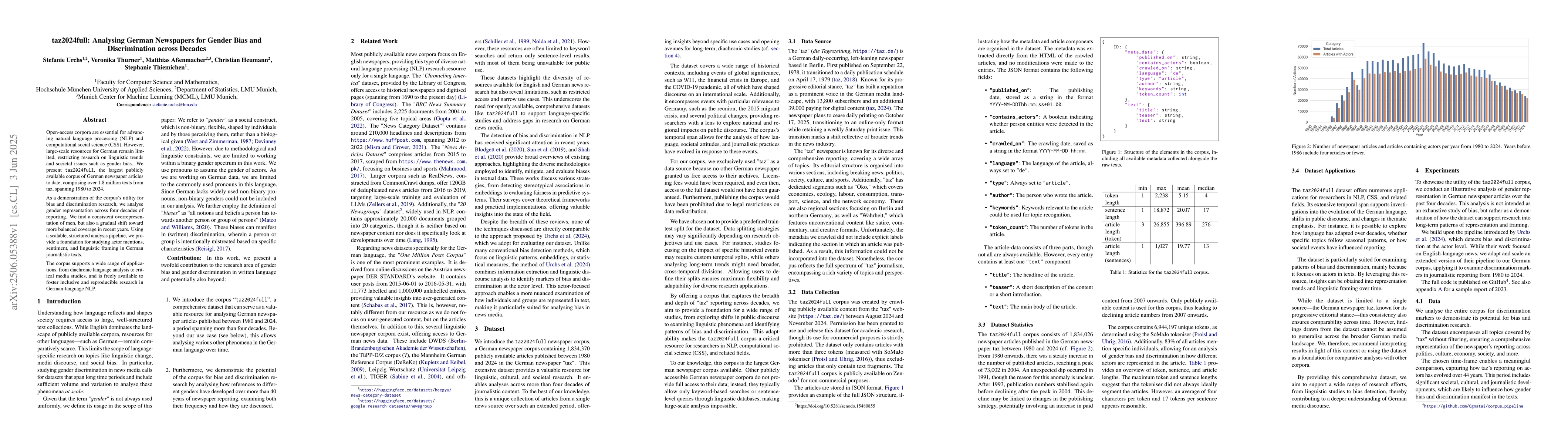 Thumbnail for taz2024full: Analysing German Newspapers for Gender Bias and
  Discrimination across Decades