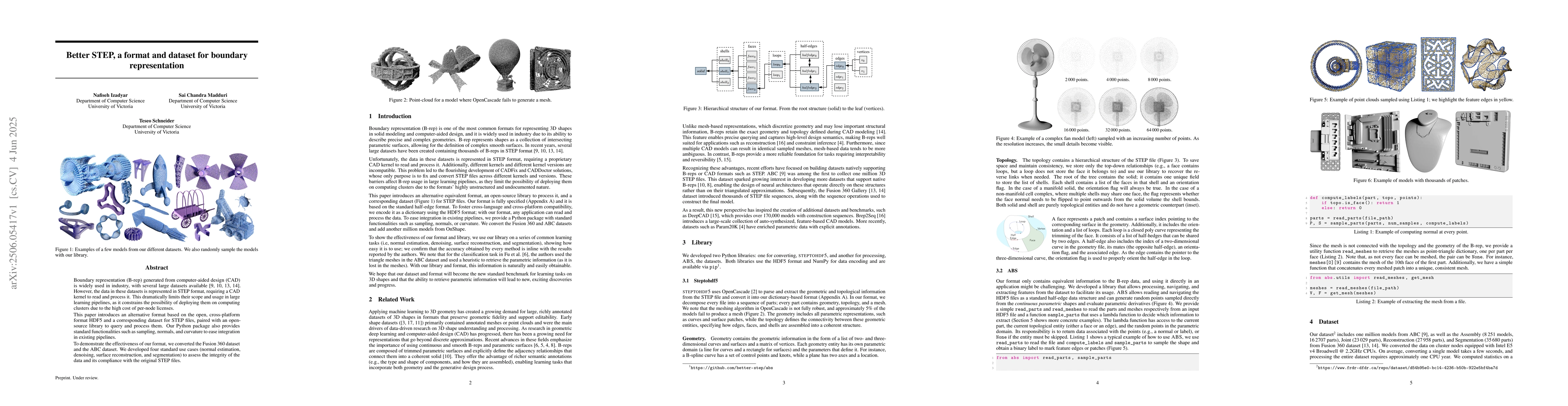 Thumbnail for Better STEP, a format and dataset for boundary representation