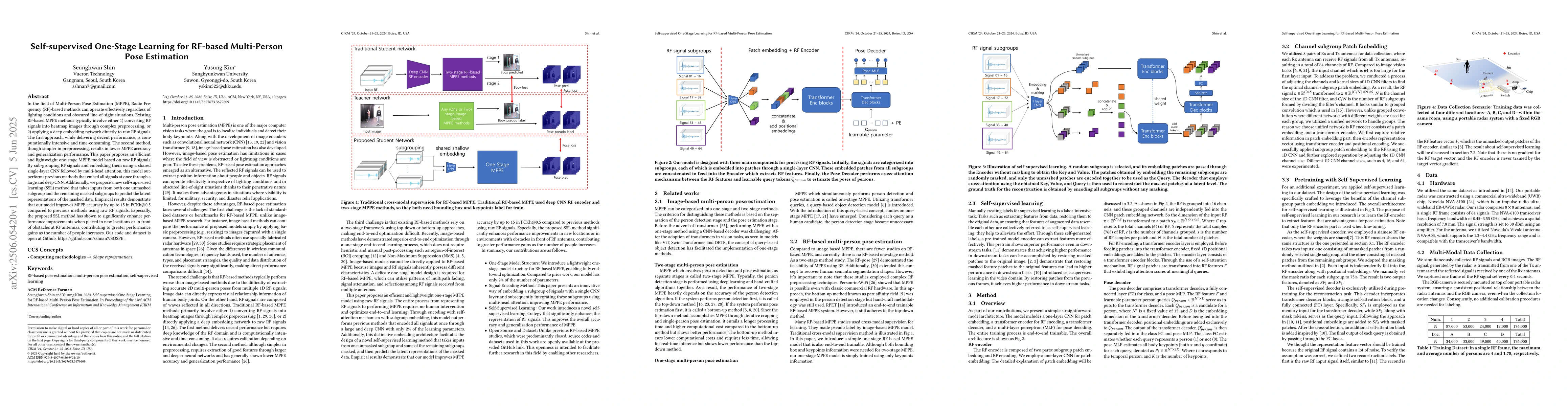 Thumbnail for Self-supervised One-Stage Learning for RF-based Multi-Person Pose
  Estimation