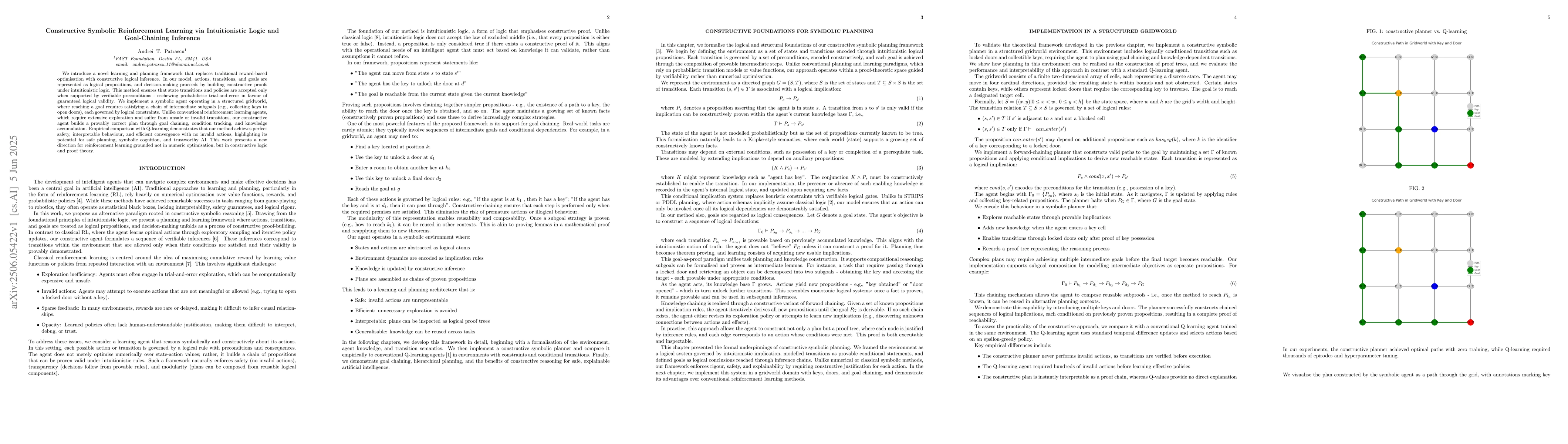 Thumbnail for Constructive Symbolic Reinforcement Learning via Intuitionistic Logic
  and Goal-Chaining Inference