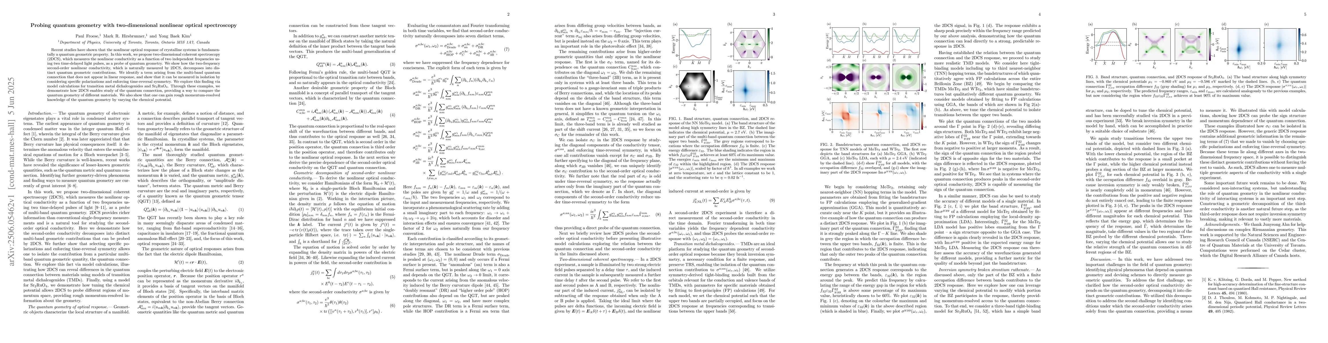 Thumbnail for Probing quantum geometry with two-dimensional nonlinear optical
  spectroscopy