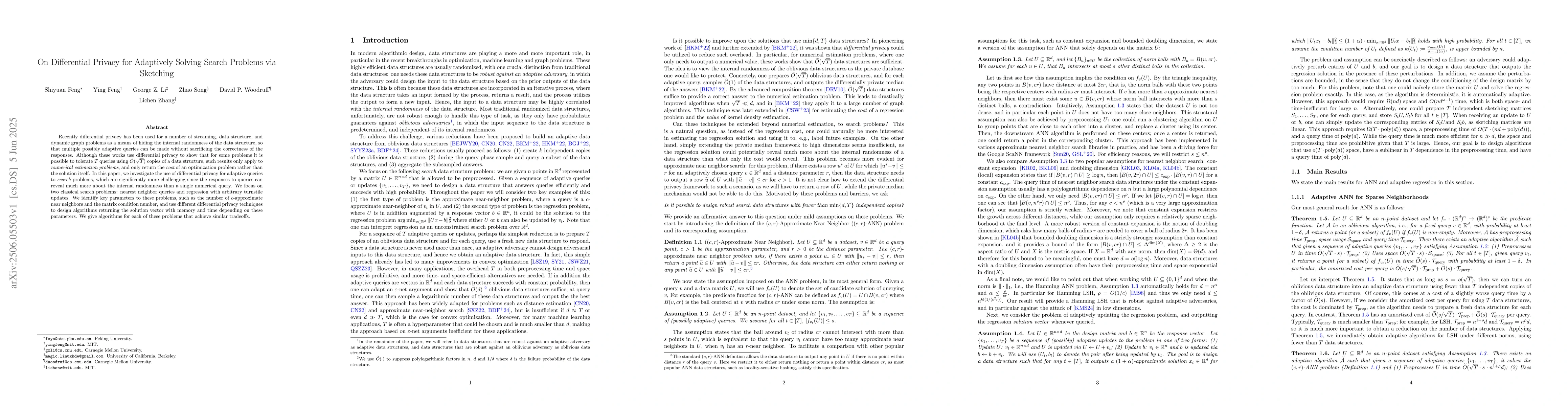 Thumbnail for On Differential Privacy for Adaptively Solving Search Problems via
  Sketching