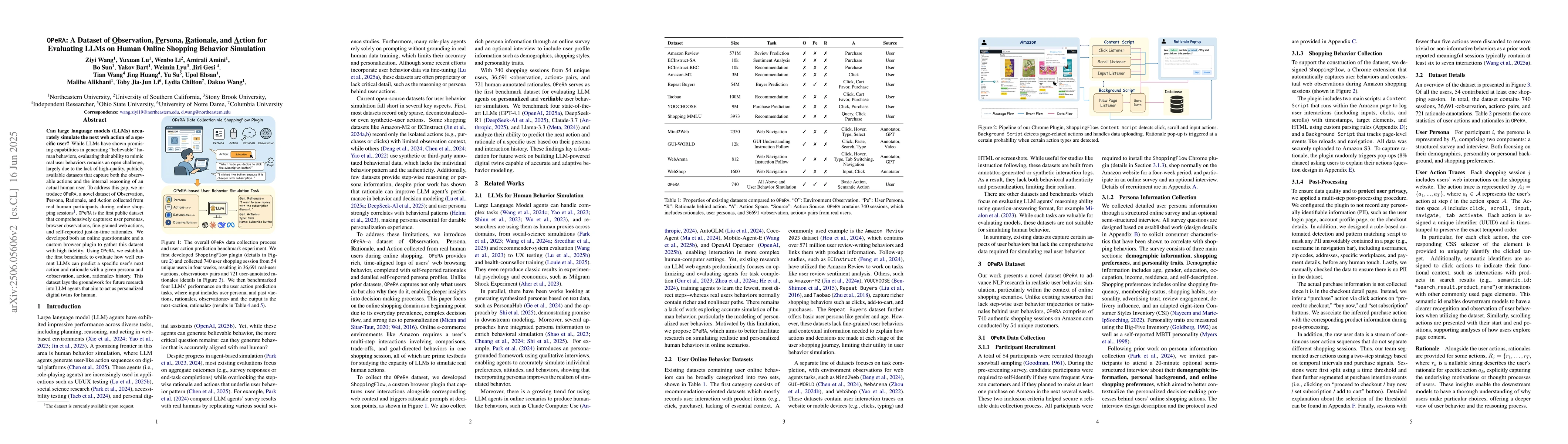 Thumbnail for OPeRA: A Dataset of Observation, Persona, Rationale, and Action for
  Evaluating LLMs on Human Online Shopping Behavior Simulation