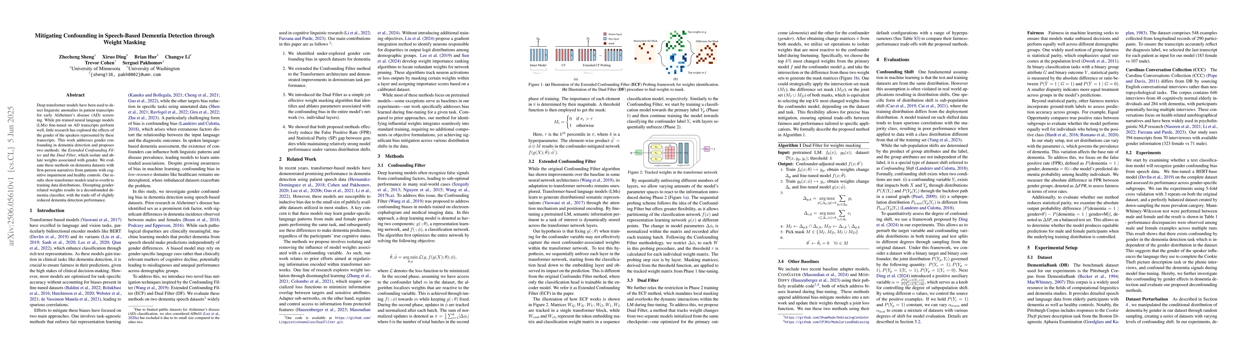 Thumbnail for Mitigating Confounding in Speech-Based Dementia Detection through Weight
  Masking
