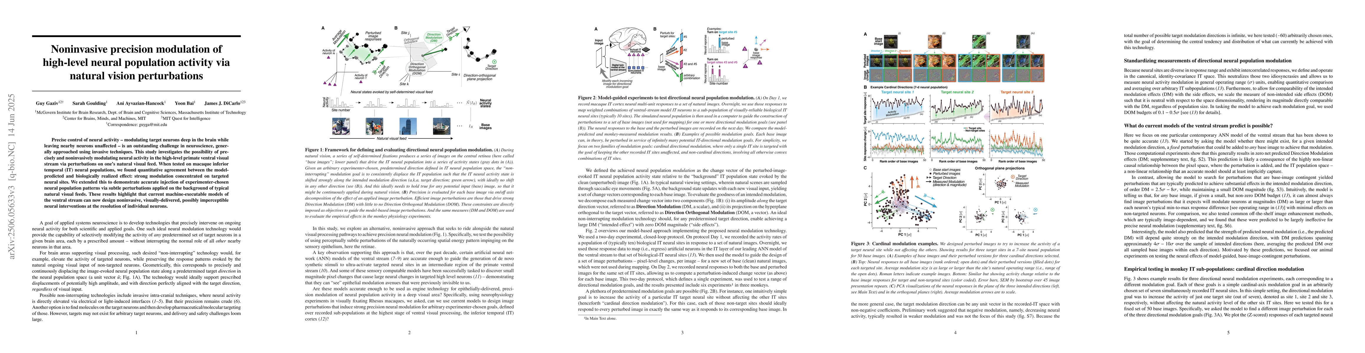 Thumbnail for Noninvasive precision modulation of high-level neural population
  activity via natural vision perturbations