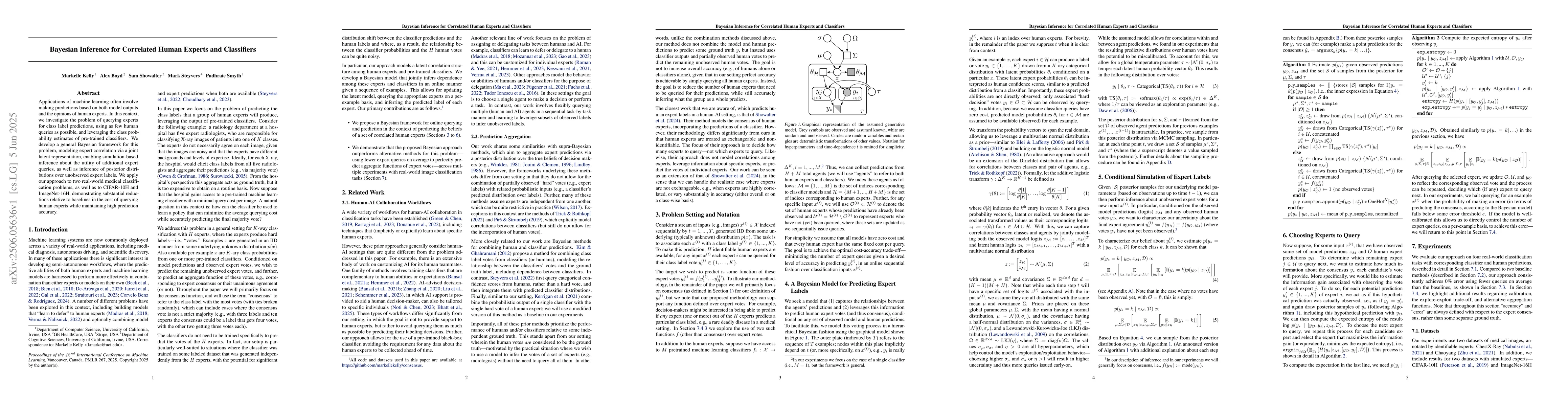 Thumbnail for Bayesian Inference for Correlated Human Experts and Classifiers
