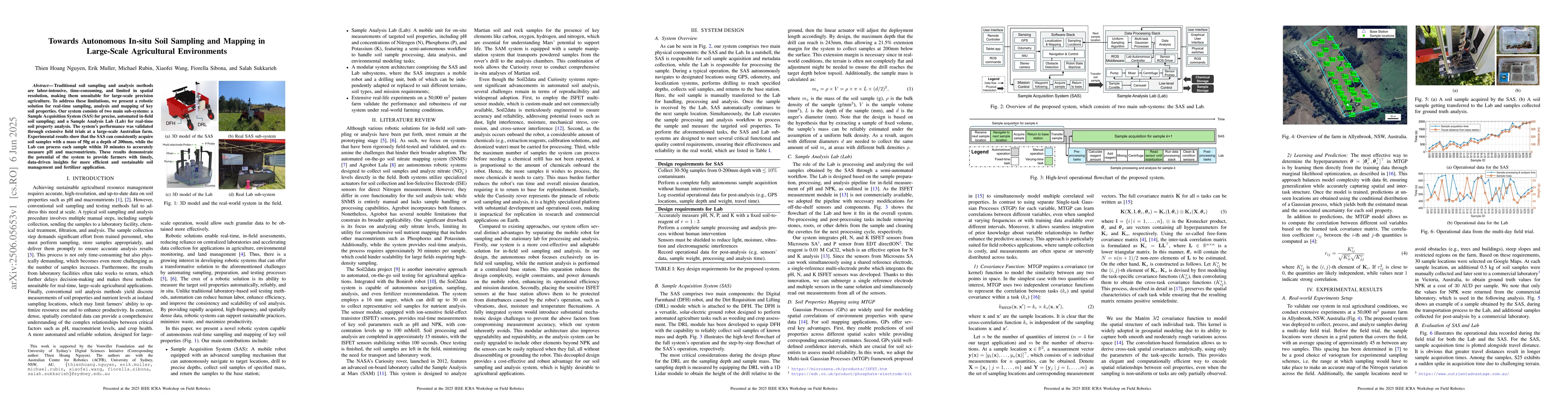 Thumbnail for Towards Autonomous In-situ Soil Sampling and Mapping in Large-Scale
  Agricultural Environments