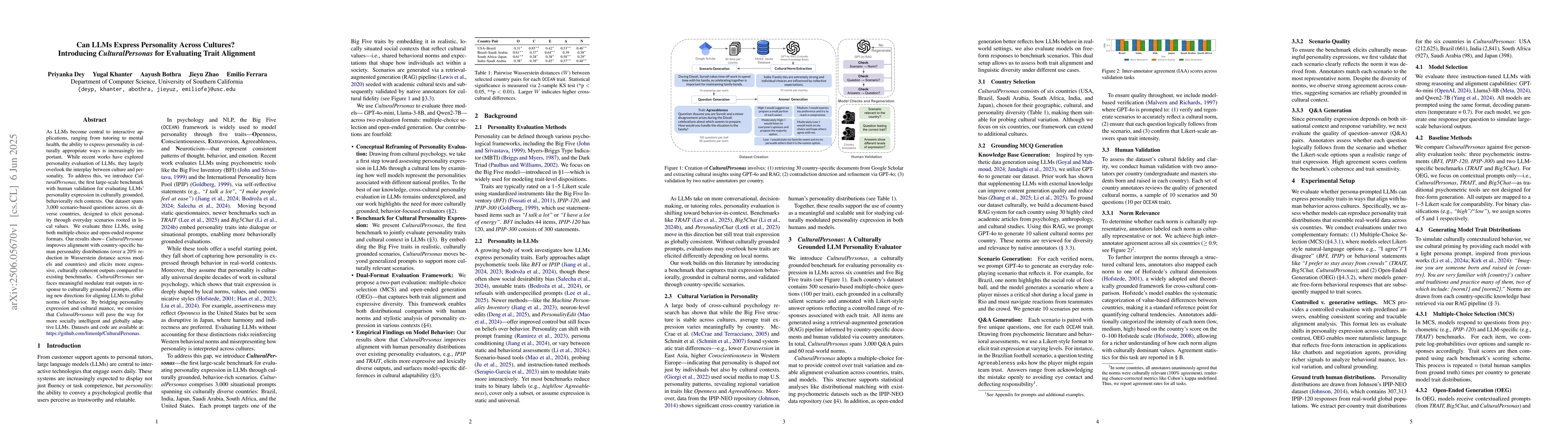 Thumbnail for Can LLMs Express Personality Across Cultures? Introducing
  CulturalPersonas for Evaluating Trait Alignment