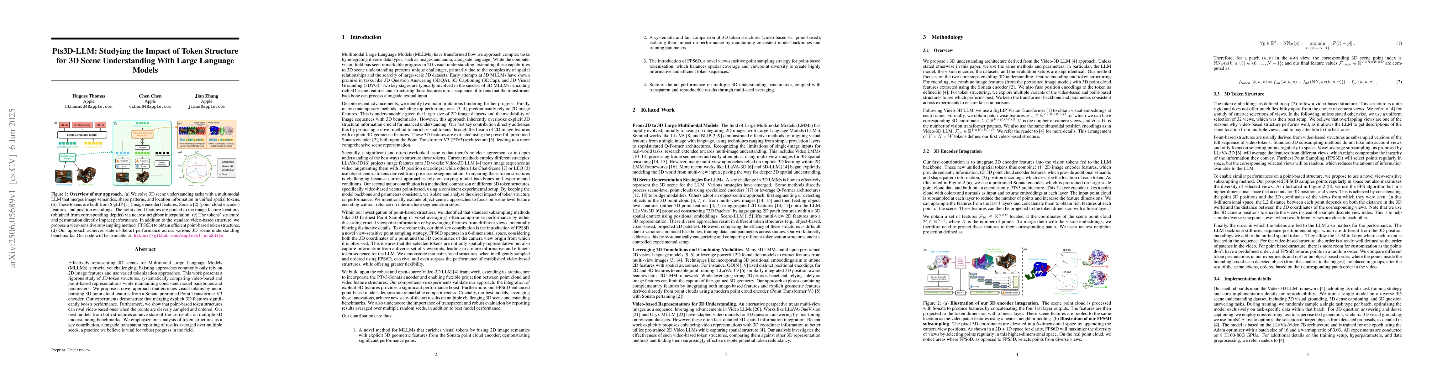 Thumbnail for Pts3D-LLM: Studying the Impact of Token Structure for 3D Scene
  Understanding With Large Language Models