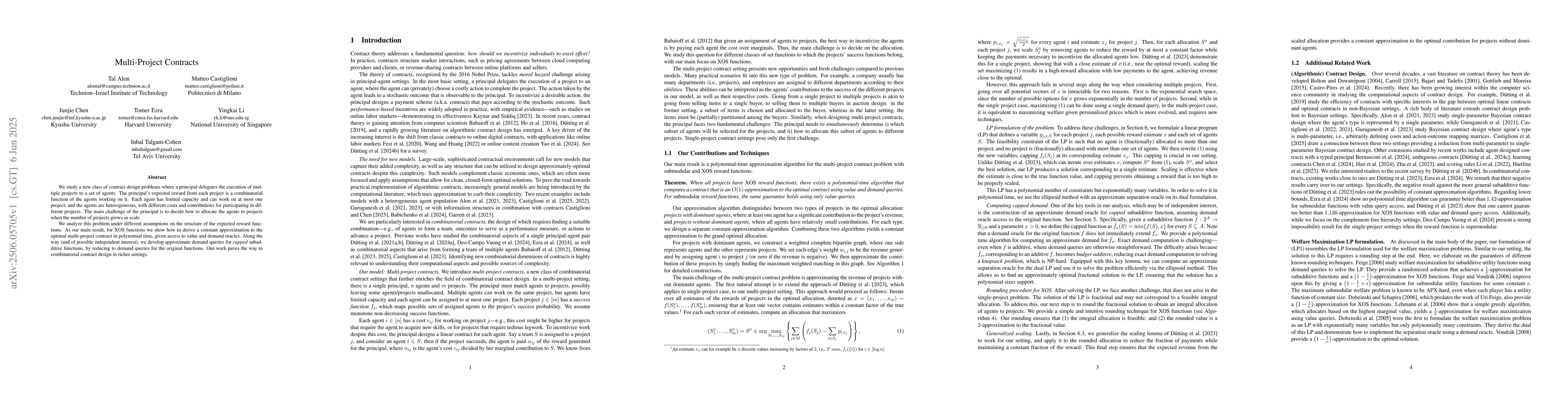 Thumbnail for Multi-Project Contracts