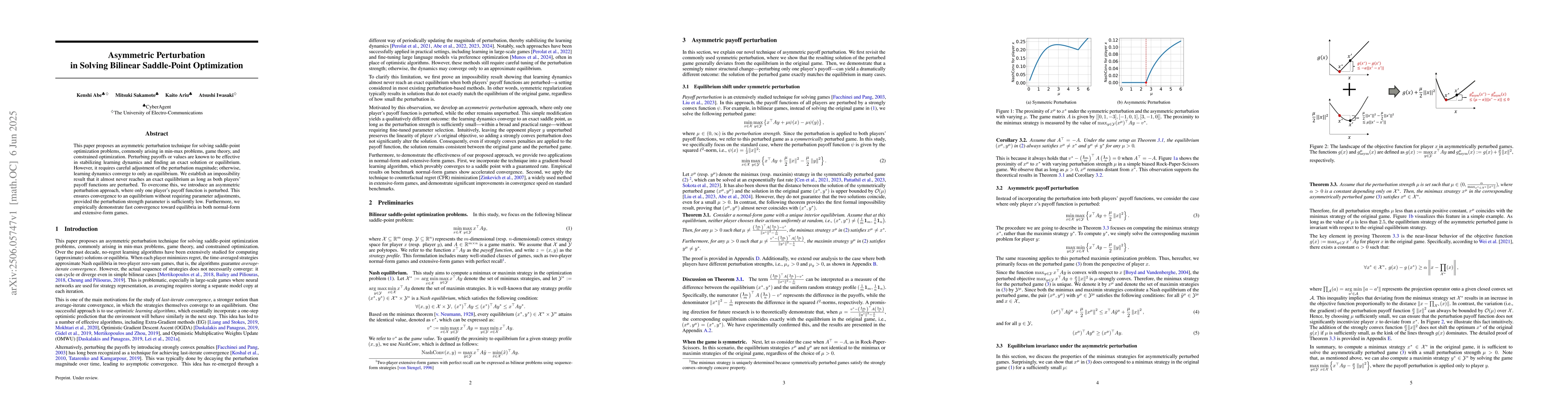 Thumbnail for Asymmetric Perturbation in Solving Bilinear Saddle-Point Optimization