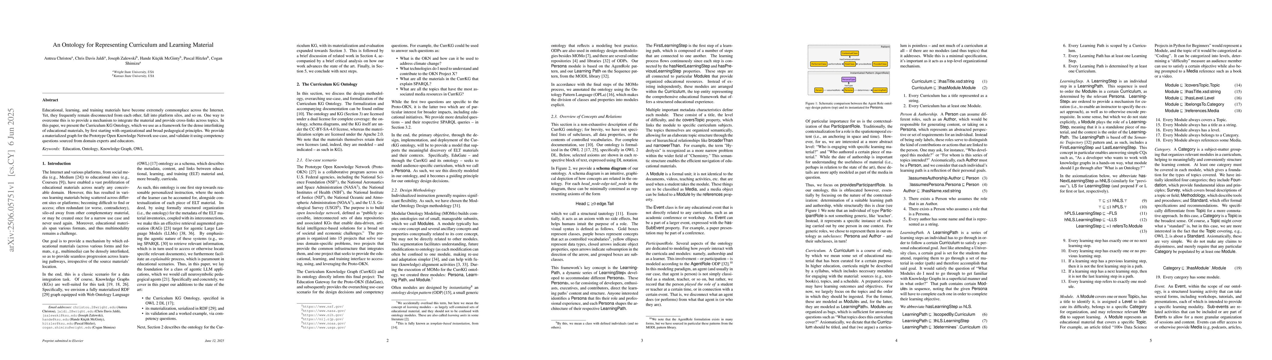 Thumbnail for An Ontology for Representing Curriculum and Learning Material
