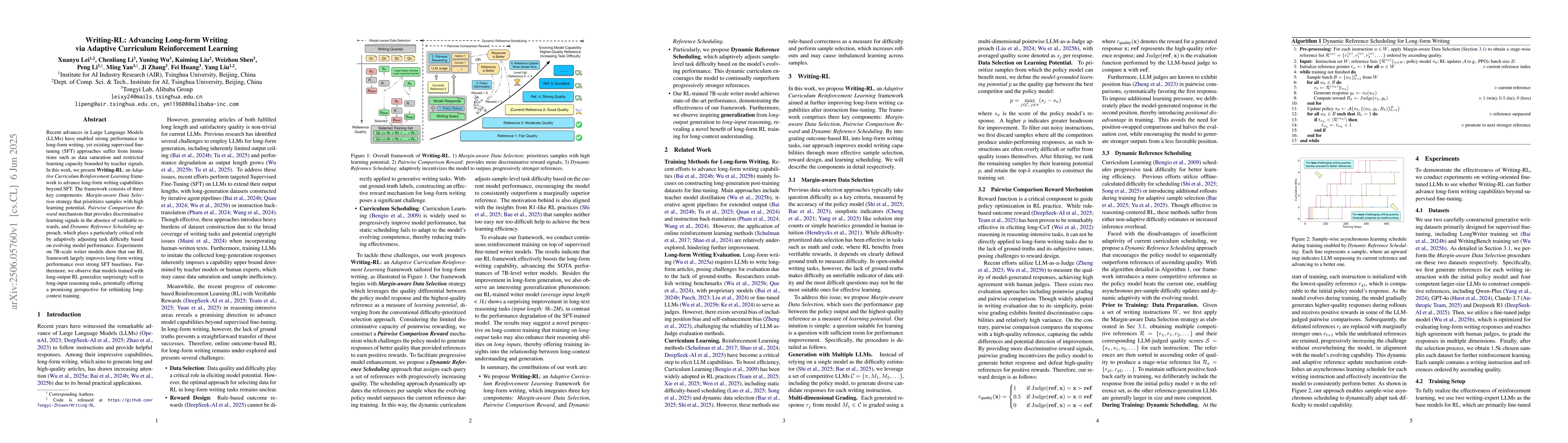 Thumbnail for Writing-RL: Advancing Long-form Writing via Adaptive Curriculum
  Reinforcement Learning