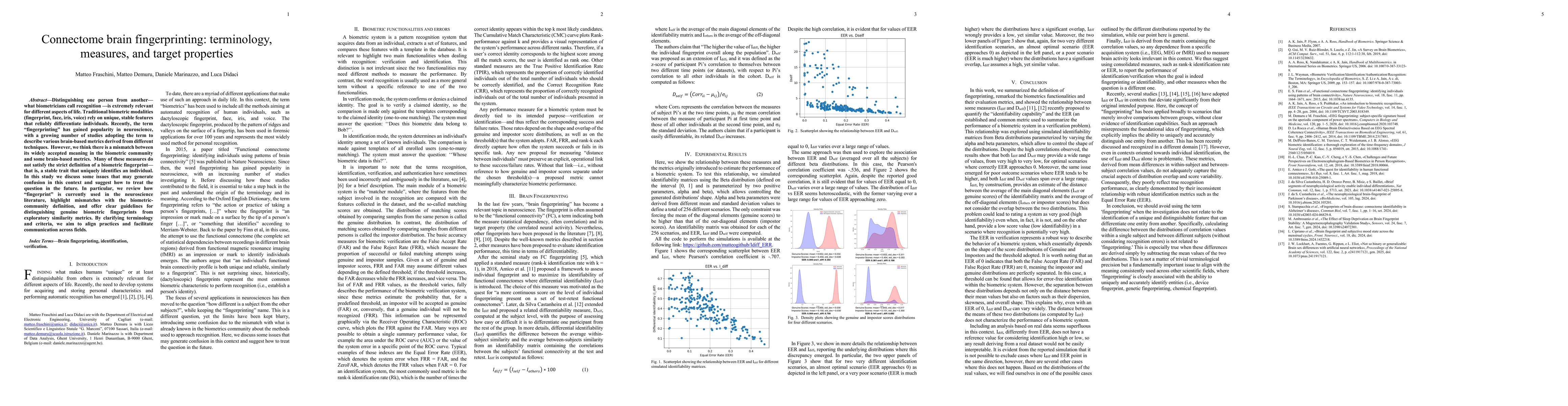 Thumbnail for Connectome brain fingerprinting: terminology, measures, and target
  properties