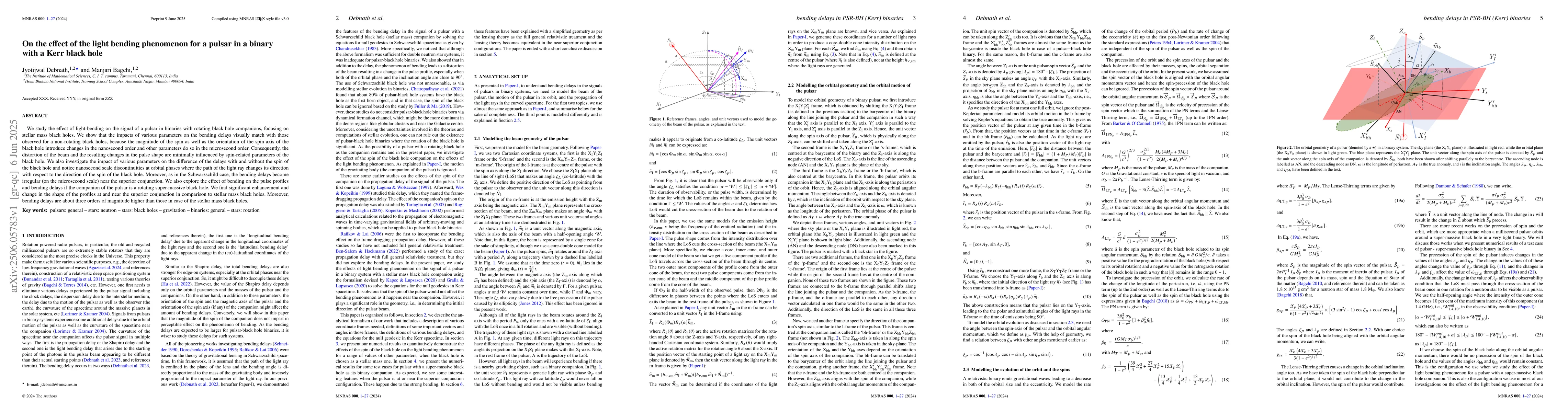 Thumbnail for On the effect of the light bending phenomenon for a pulsar in a binary
  with a Kerr black hole