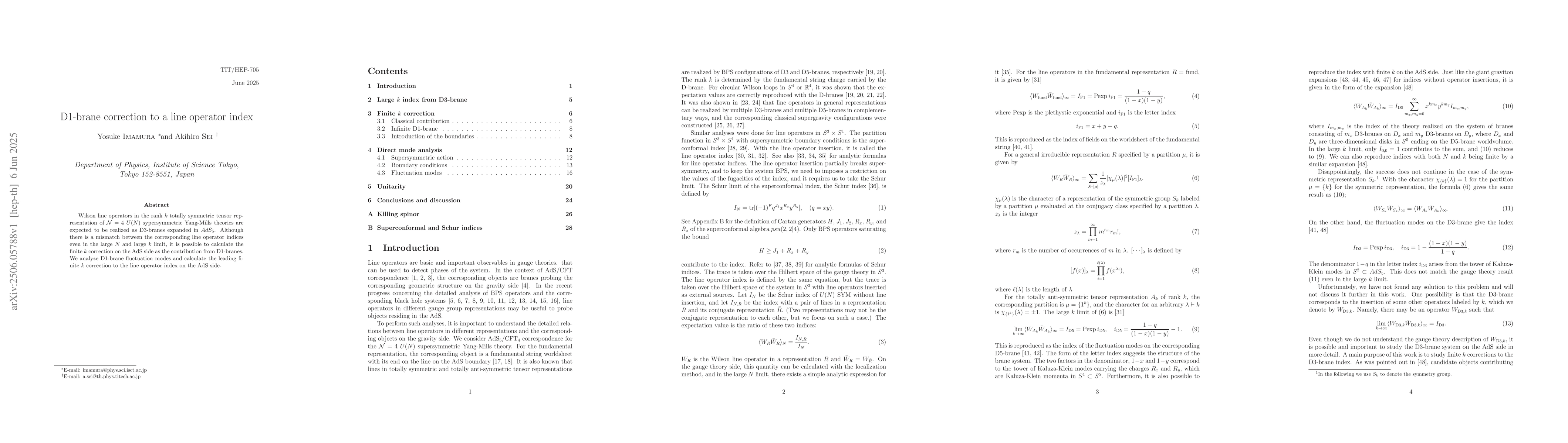 Thumbnail for D1-brane correction to a line operator index