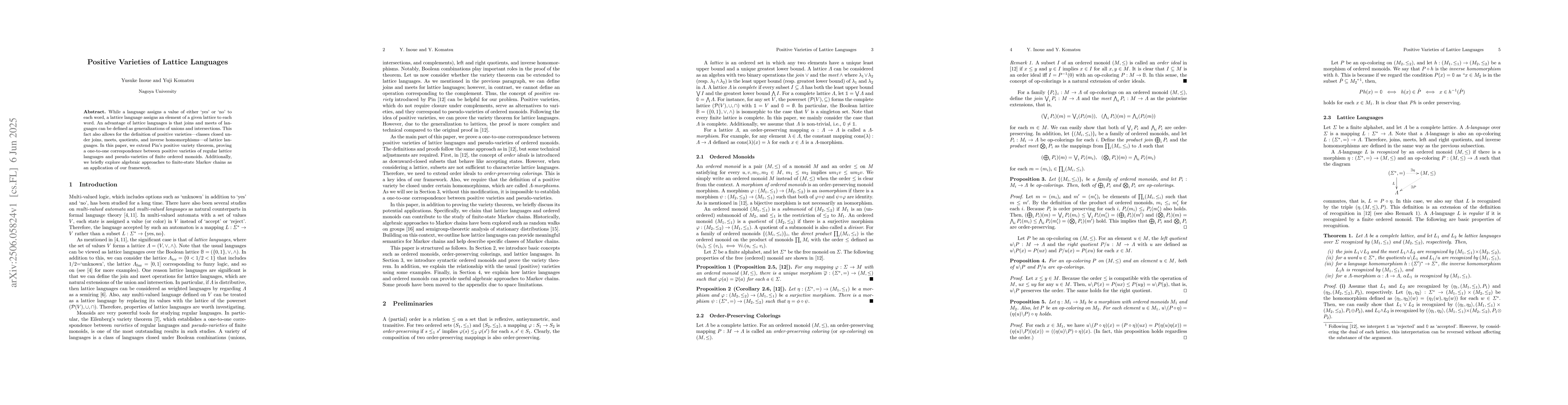 Thumbnail for Positive Varieties of Lattice Languages