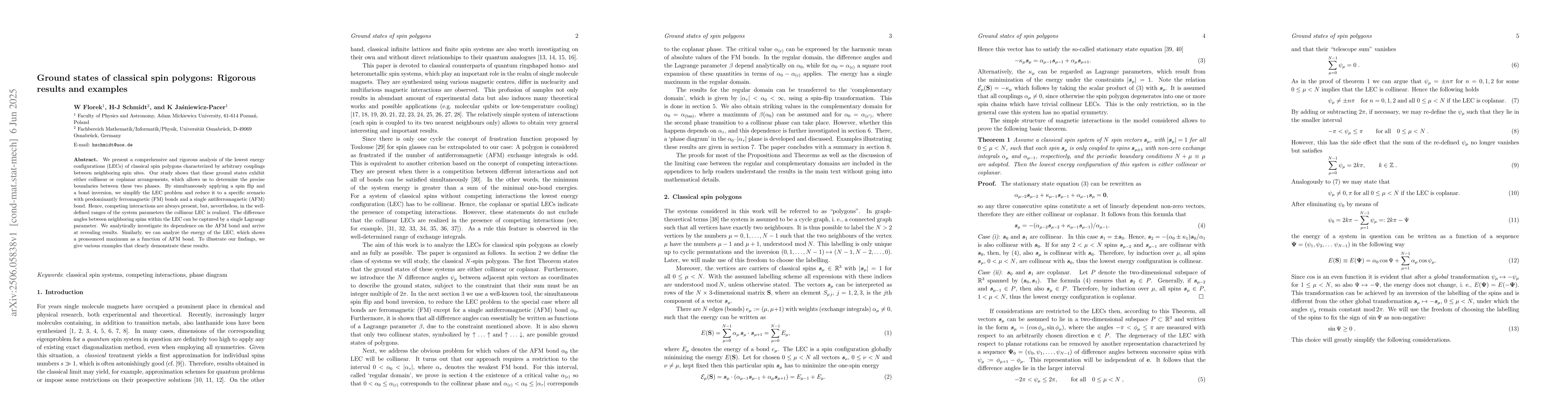 Thumbnail for Ground states of classical spin polygons: Rigorous results and examples