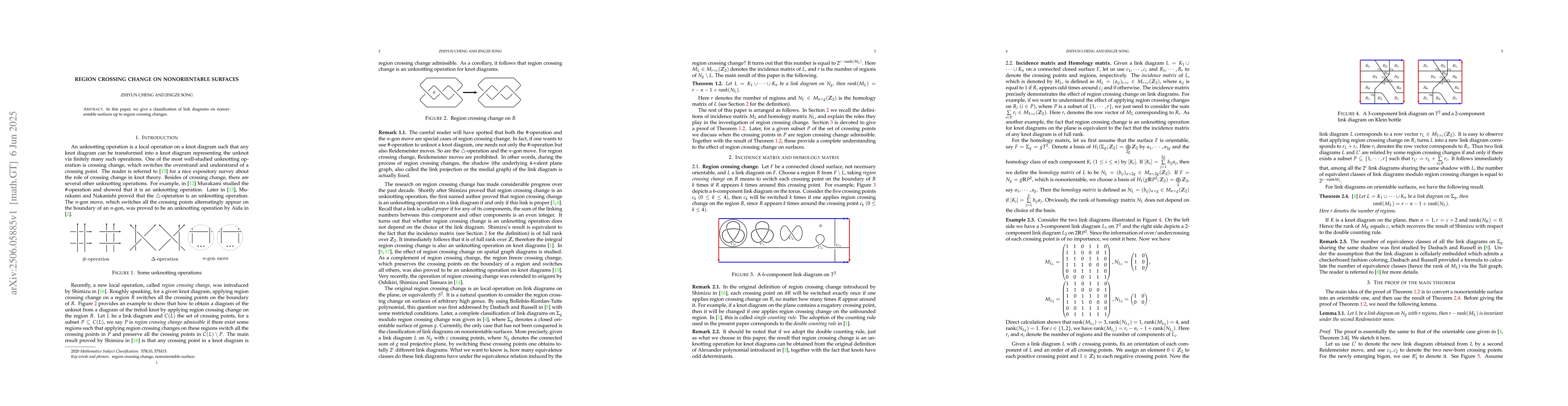 Thumbnail for Region crossing change on nonorientable surfaces