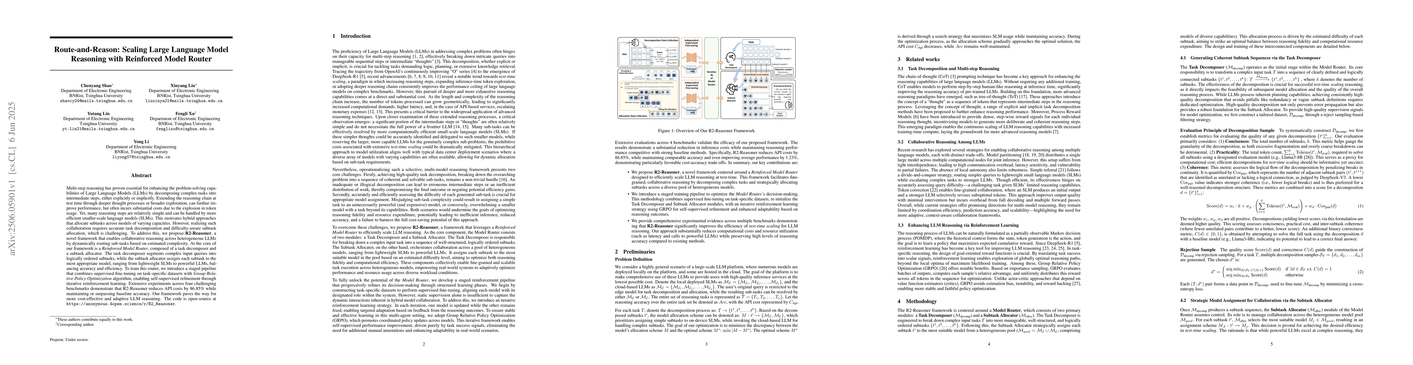 Thumbnail for Route-and-Reason: Scaling Large Language Model Reasoning with Reinforced
  Model Router