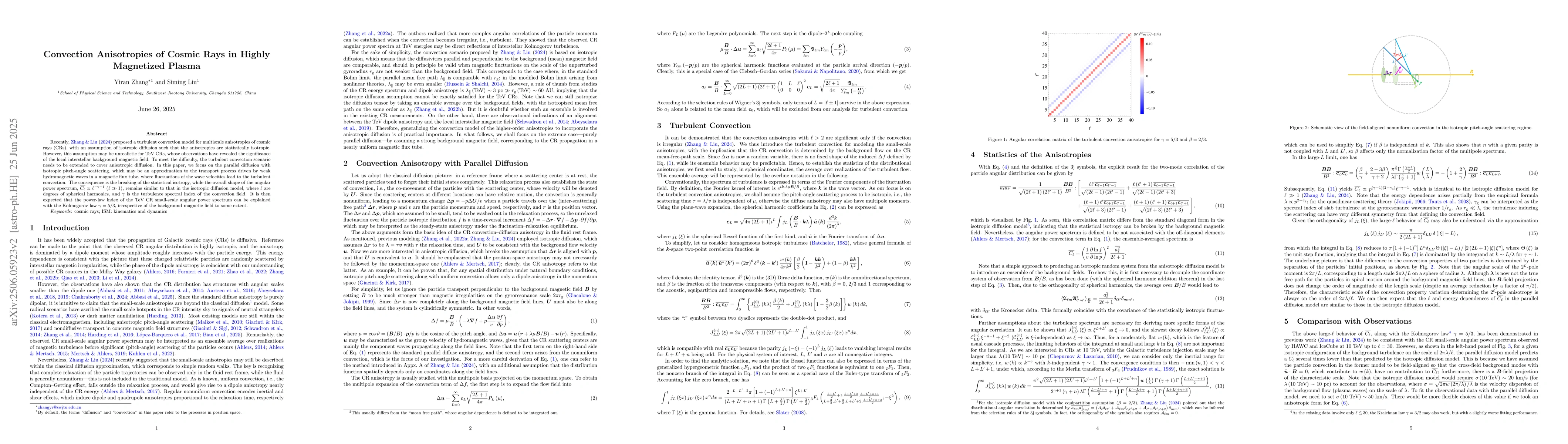 Thumbnail for Convection Anisotropies of Cosmic Rays in Highly Magnetized Plasma