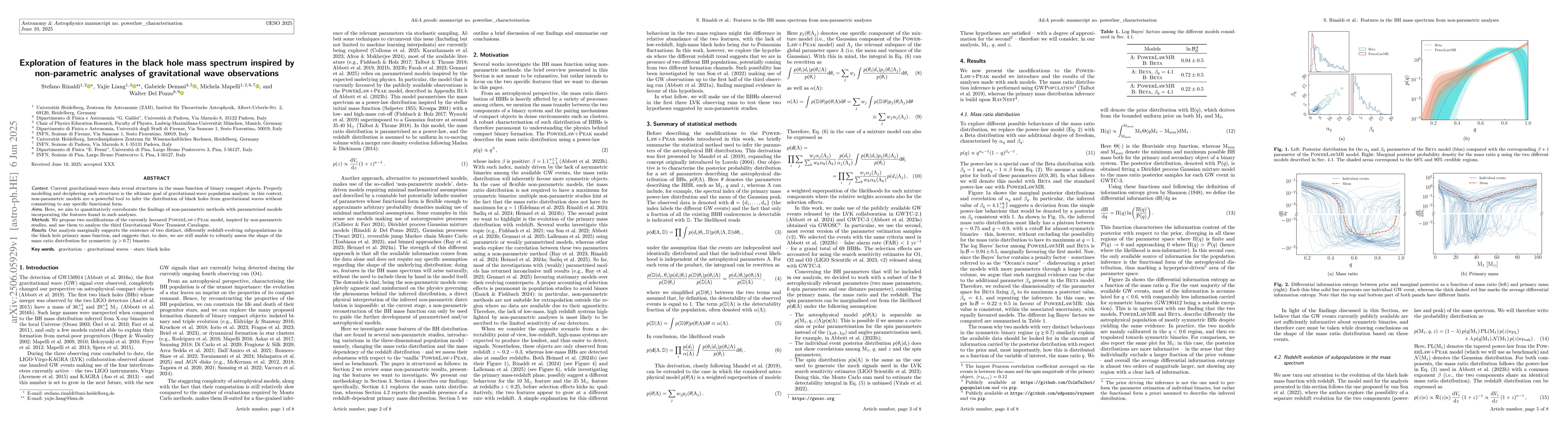 Thumbnail for Exploration of features in the black hole mass spectrum inspired by
  non-parametric analyses of gravitational wave observations