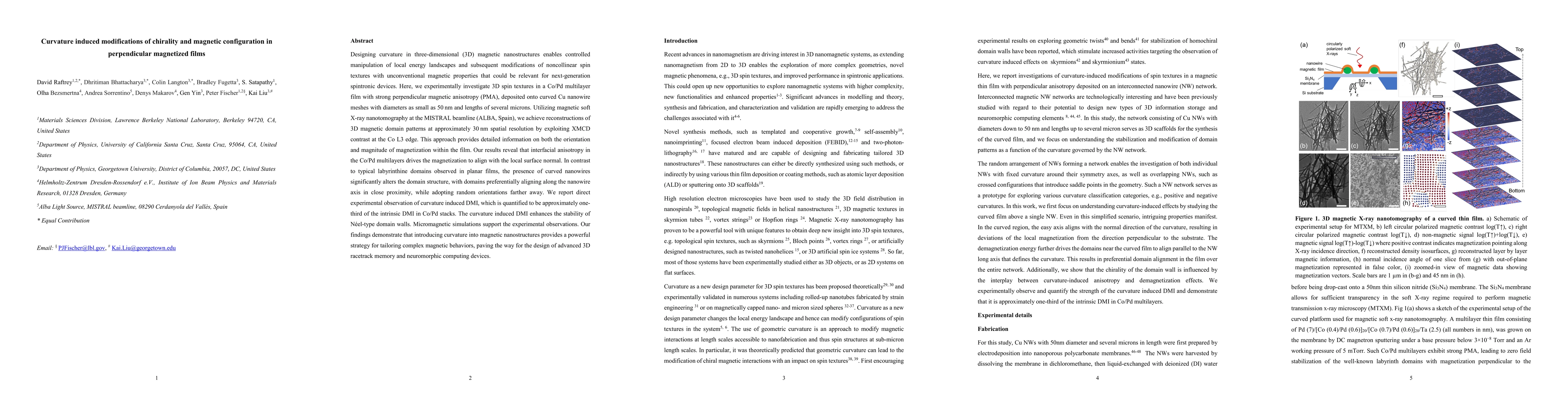 Thumbnail for Curvature induced modifications of chirality and magnetic configuration
  in perpendicular magnetized films