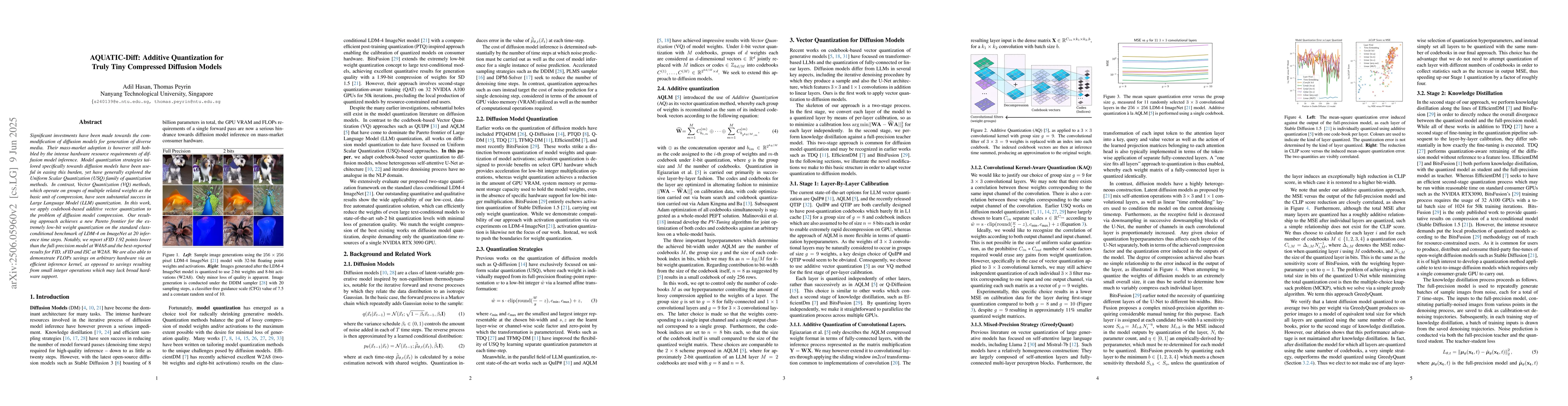 Thumbnail for AQUATIC-Diff: Additive Quantization for Truly Tiny Compressed Diffusion
  Models