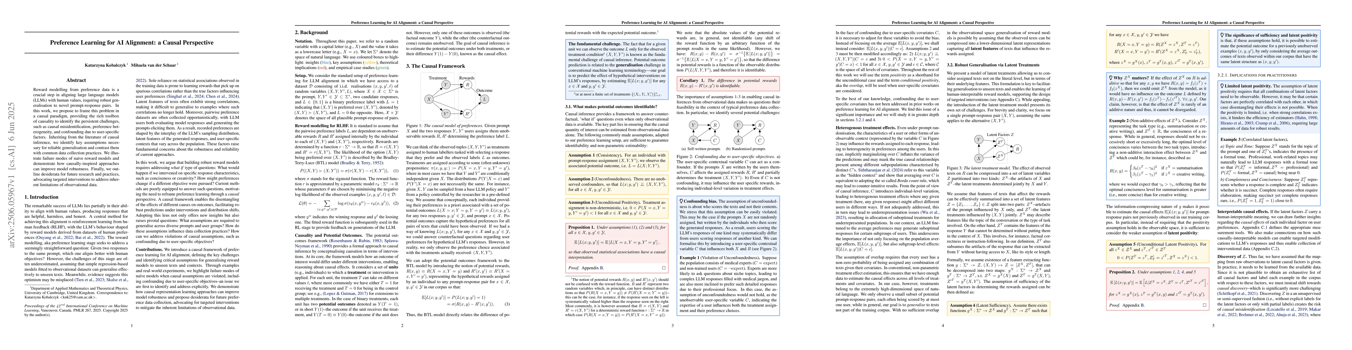 Thumbnail for Preference Learning for AI Alignment: a Causal Perspective