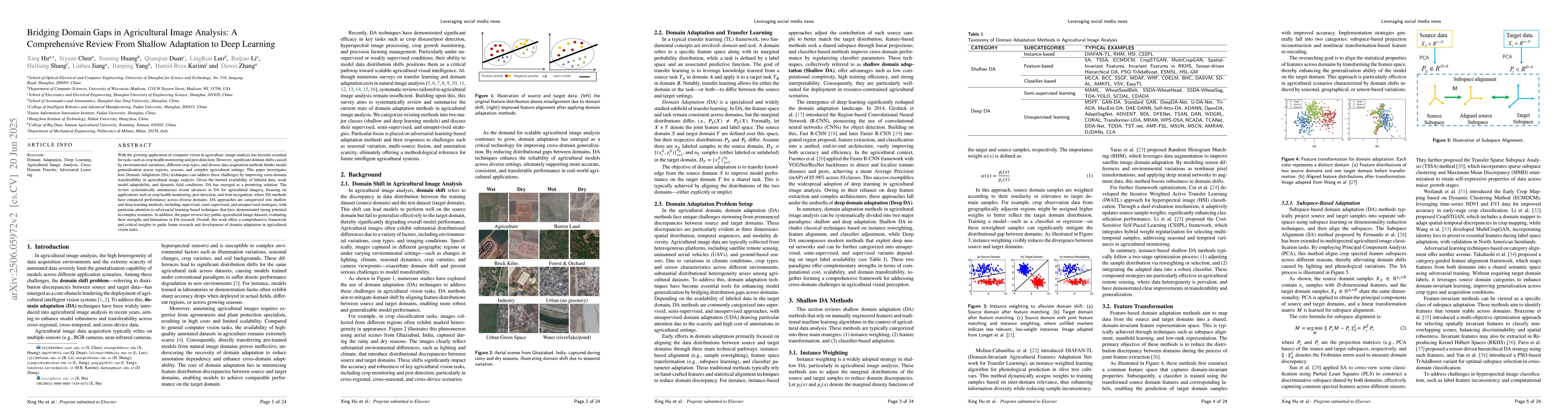 Thumbnail for Bridging Domain Gaps in Agricultural Image Analysis: A Comprehensive
  Review From Shallow Adaptation to Deep Learning