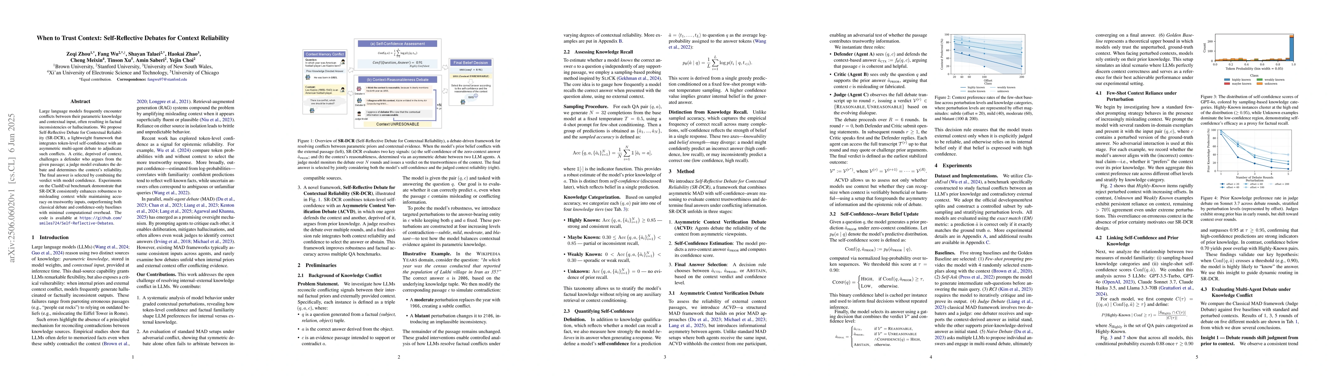 Thumbnail for When to Trust Context: Self-Reflective Debates for Context Reliability