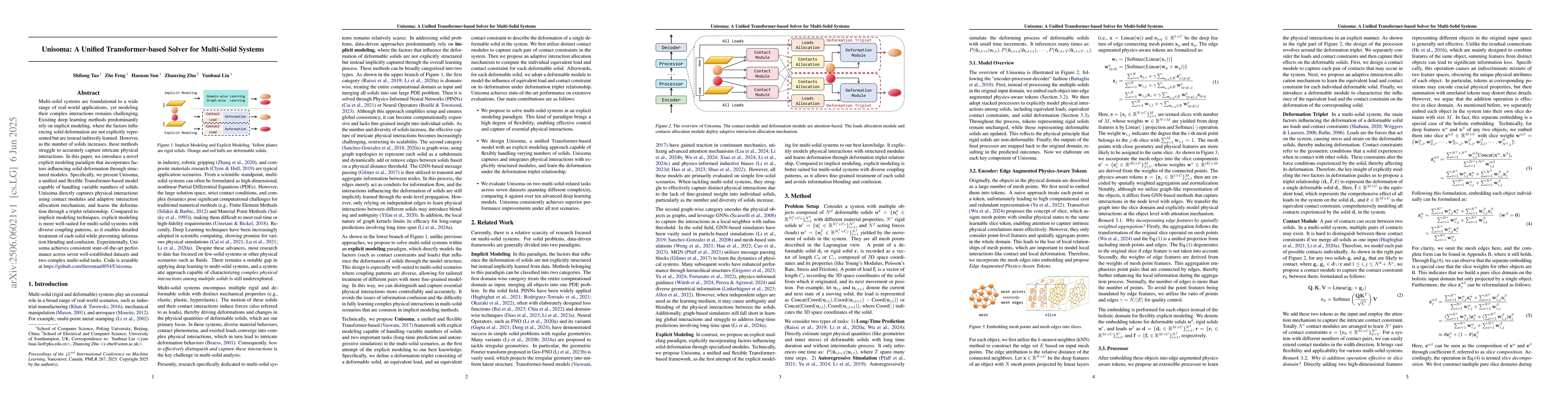 Thumbnail for Unisoma: A Unified Transformer-based Solver for Multi-Solid Systems