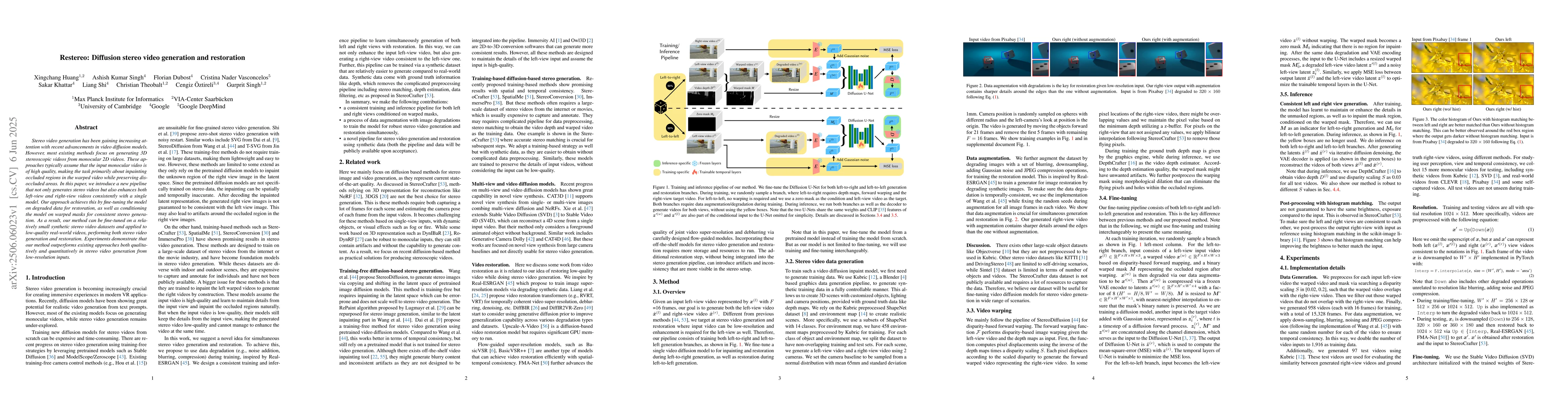 Thumbnail for Restereo: Diffusion stereo video generation and restoration