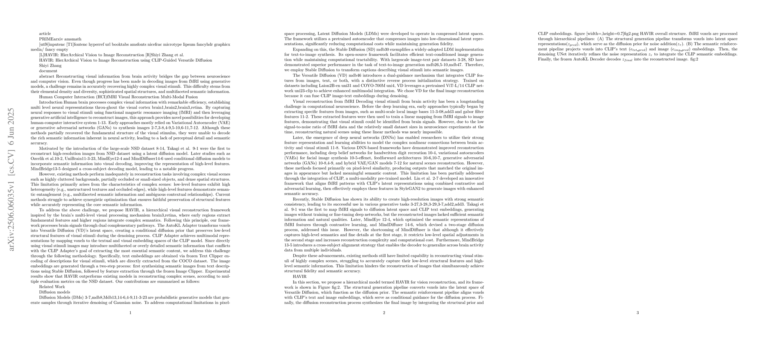 Thumbnail for HAVIR: HierArchical Vision to Image Reconstruction using CLIP-Guided
  Versatile Diffusion