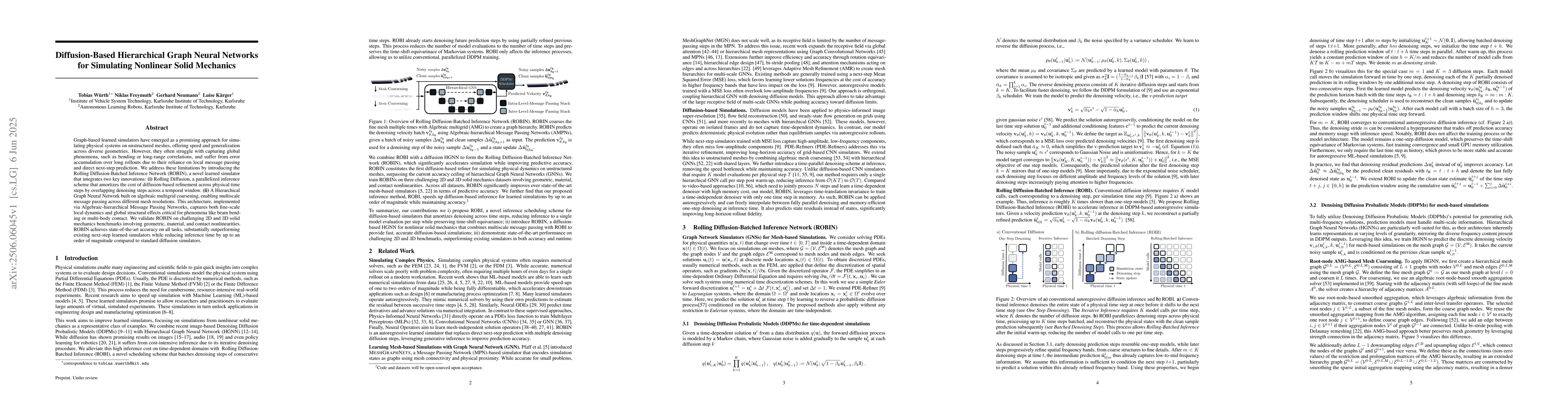 Thumbnail for Diffusion-Based Hierarchical Graph Neural Networks for Simulating
  Nonlinear Solid Mechanics