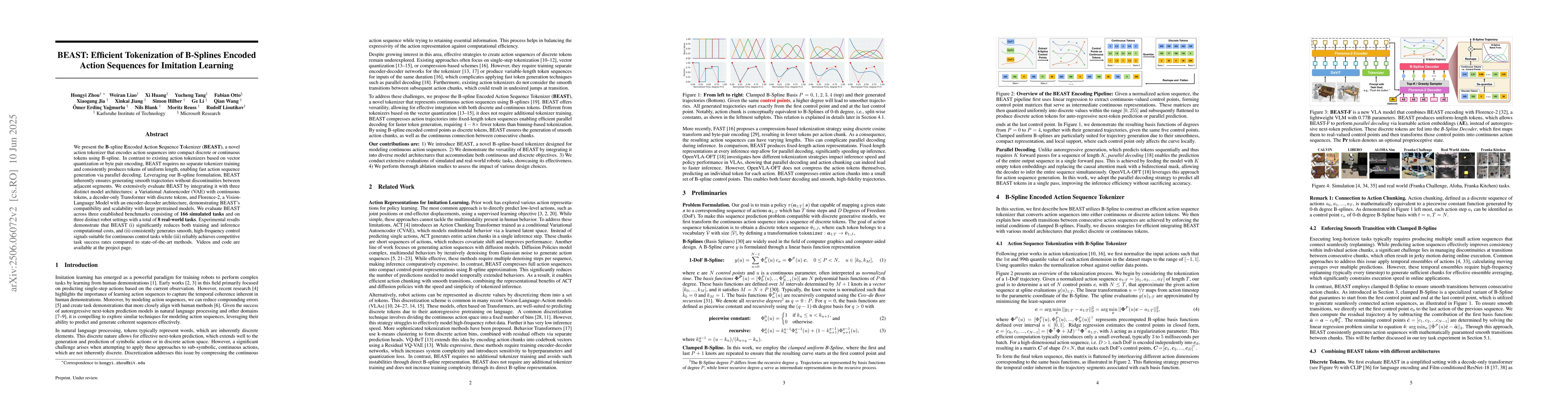 Thumbnail for BEAST: Efficient Tokenization of B-Splines Encoded Action Sequences for
  Imitation Learning