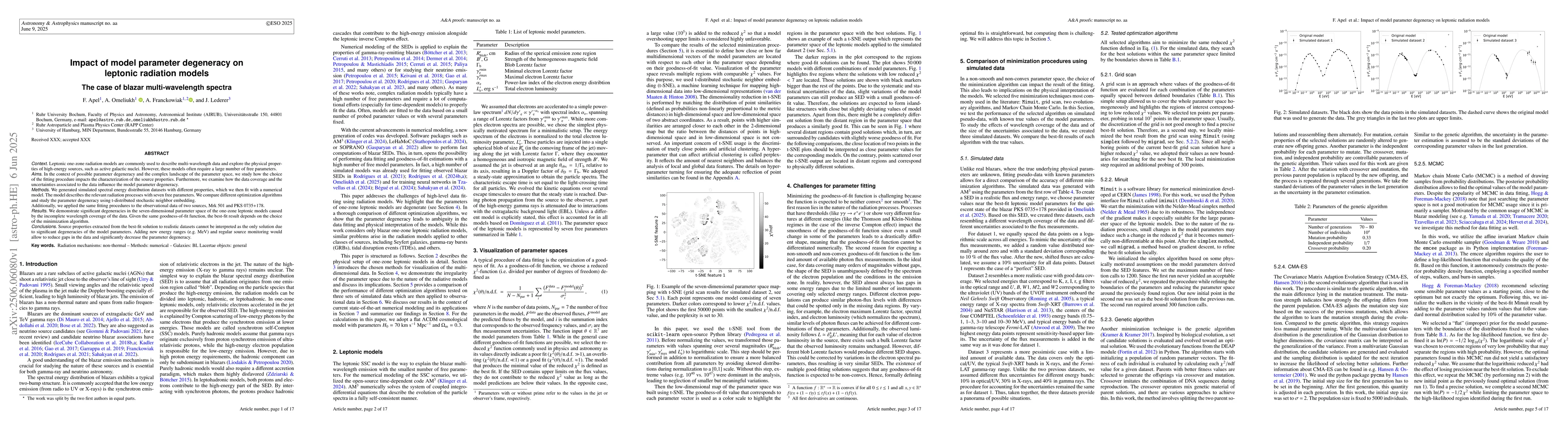 Thumbnail for Impact of model parameter degeneracy on leptonic radiation models. The
  case of blazar multi-wavelength spectra